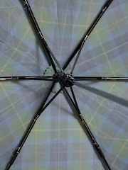 Joules Rayne Blue & Green Check Umbrella - Image 8 of 8