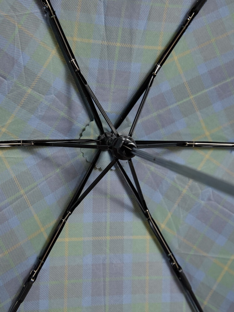 Joules Rayne Blue & Green Check Umbrella - Image 8 of 8 Joules Rayne Blue & Green Check Umbrella - Image 8 of 8