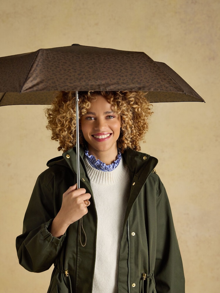 Joules Rayne Brown Leopard Umbrella - Image 1 of 8 Joules Rayne Brown Leopard Umbrella - Image 1 of 8