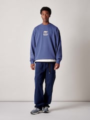 Penfield Blue 50th Anniversary Embroidered Crew Neck Jumper - Image 3 of 9