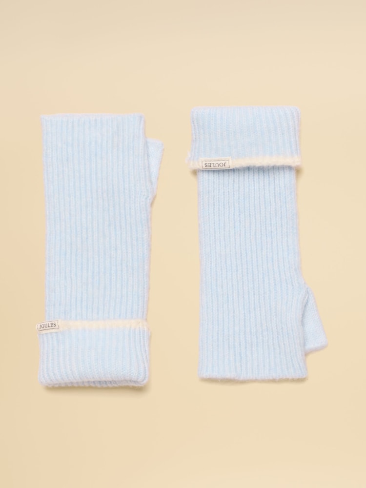 Joules Fingerless Ice Blue Gloves - Image 1 of 3