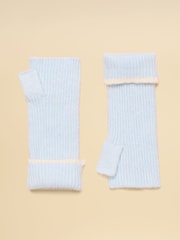 Joules Fingerless Ice Blue Gloves - Image 2 of 3