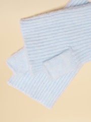 Joules Fingerless Ice Blue Gloves - Image 3 of 3