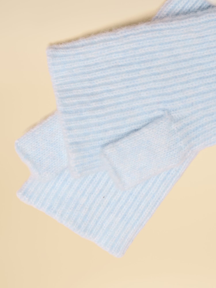 Joules Fingerless Ice Blue Gloves - Image 3 of 3