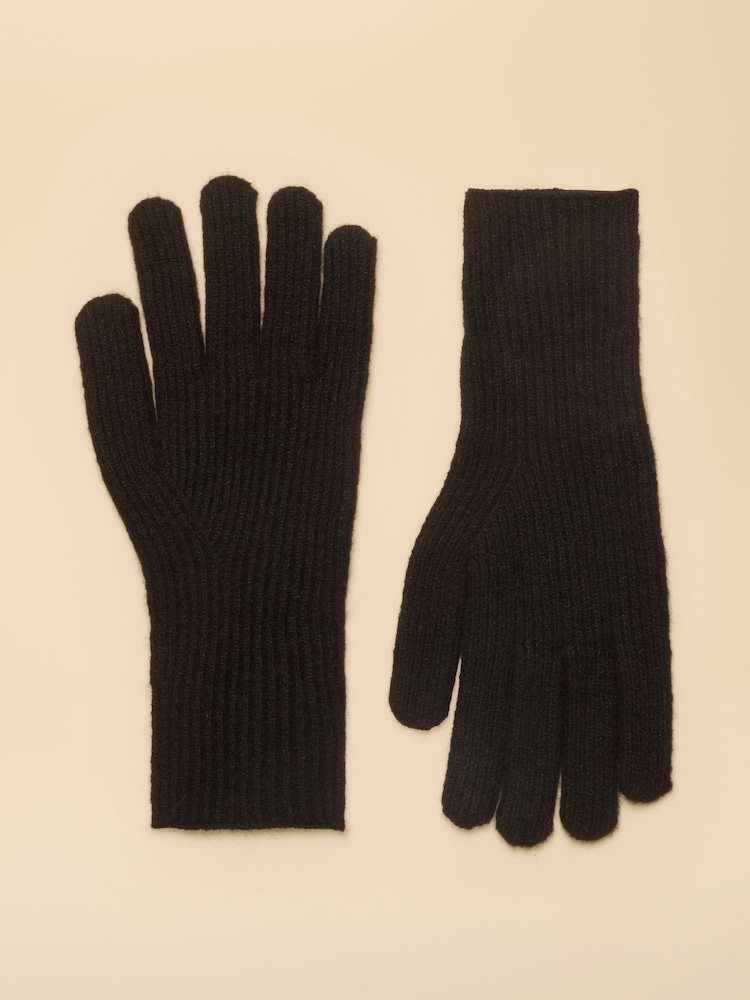 Joules Fine Knit Black Gloves - Image 2 of 3 Joules Fine Knit Black Gloves - Image 2 of 3