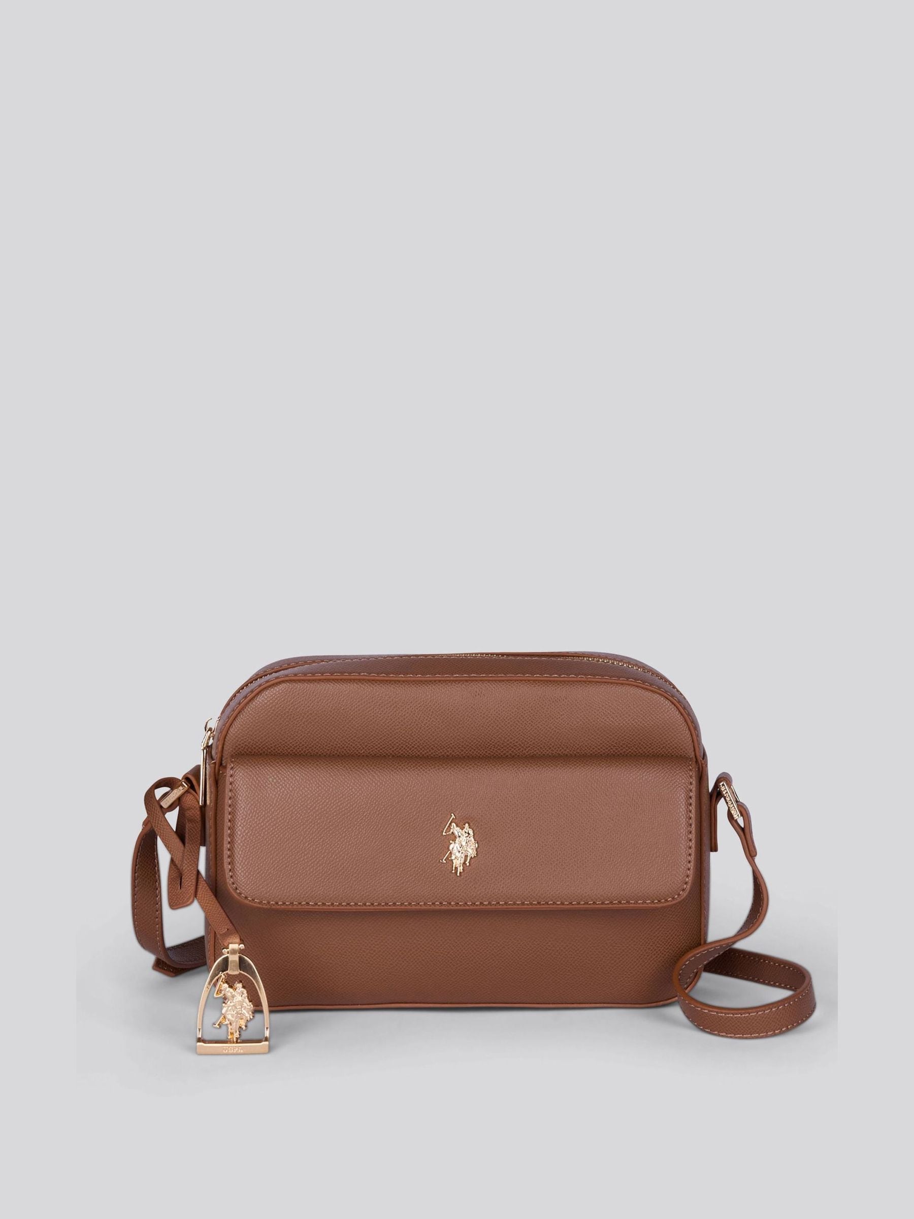 Buy U.S. Polo Assn. Brown Jones Cross-Body with Pocket PU Bag from