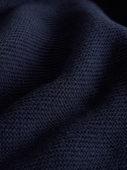 The Set 2 Pack Sailor Collar Knitted Henley Jumpers Navy Blue/Cream - Image 4 of 5