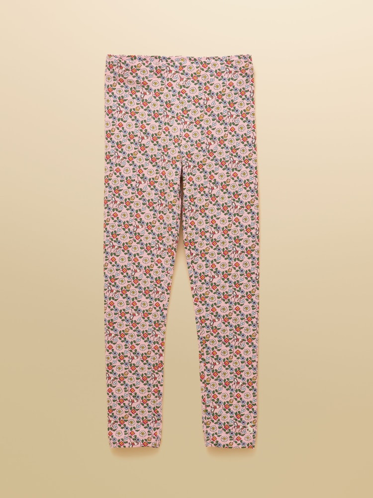 Joules Pink Girls' Horse Ditsy Printed Jersey Leggings - Image 1 of 4 Joules Pink Girls' Horse Ditsy Printed Jersey Leggings - Image 1 of 4