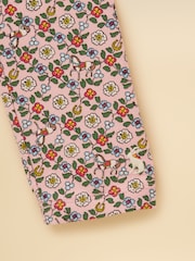 Joules Pink Girls' Horse Ditsy Printed Jersey Leggings - Image 3 of 4
