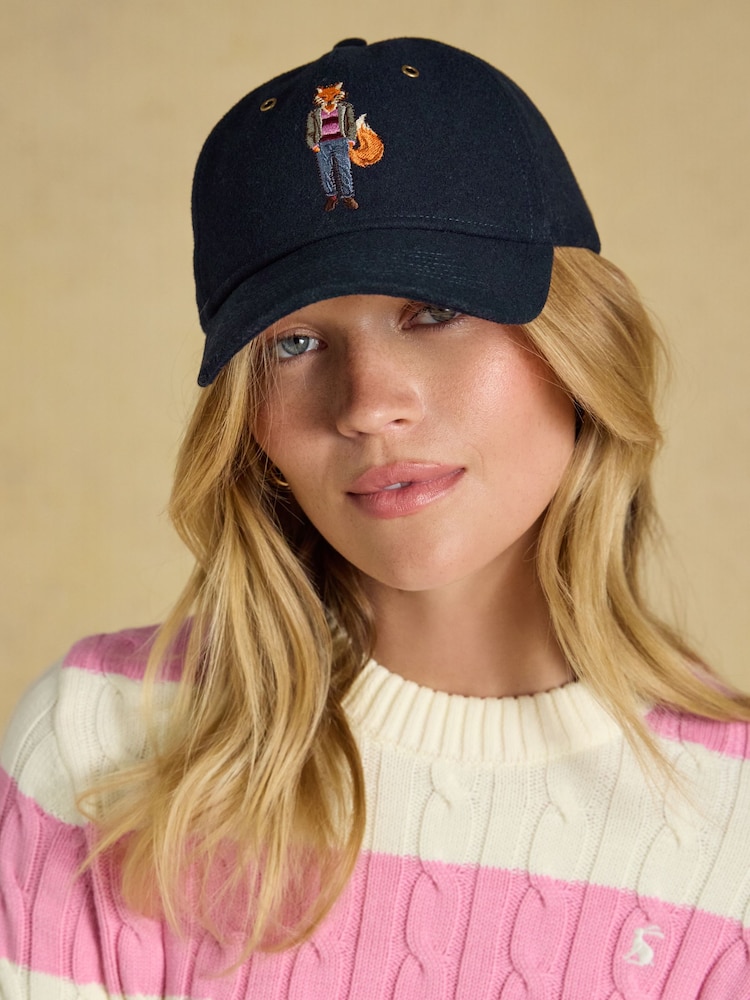 Joules Campbell Navy Fox Wool Baseball Cap - Image 1 of 6 Joules Campbell Navy Fox Wool Baseball Cap - Image 1 of 6