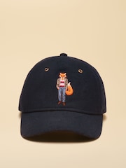 Joules Campbell Navy Fox Wool Baseball Cap - Image 4 of 6