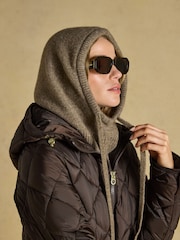 Joules Knitted Mocha Brown Drawstring Hood - Image 2 of 6