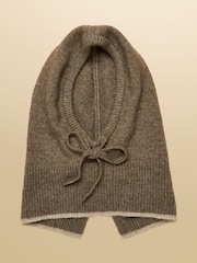 Joules Knitted Mocha Brown Drawstring Hood - Image 4 of 6