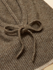 Joules Knitted Mocha Brown Drawstring Hood - Image 5 of 6