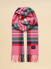 Joules Langtree Pink & Green Check Scarf - Image 1 of 6
