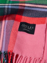 Joules Langtree Pink & Green Check Scarf - Image 6 of 6