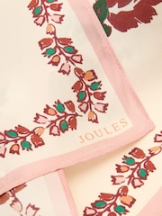 Joules Highgrove Ecru Floral 100% Silk Skinny Scarf - Image 6 of 6