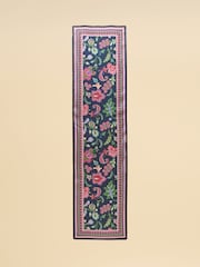 Joules Windsor Navy & Pink Floral 100% Silk Large Rectangle Scarf - Image 5 of 6