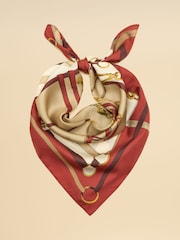 Joules Bloomfield Burnt Orange Bridle Silk Square Scarf - Image 1 of 7