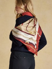 Joules Bloomfield Burnt Orange Bridle Silk Square Scarf - Image 4 of 7