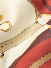 Joules Bloomfield Burnt Orange Bridle Silk Square Scarf - Image 7 of 7