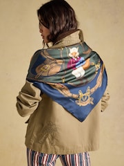 Joules Bloomfield Navy Jonty Silk Square Scarf - Image 2 of 7