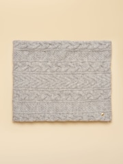Joules Cable Grey Cosy Lined Snood - Image 1 of 5