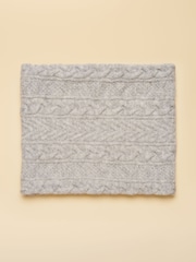 Joules Cable Grey Cosy Lined Snood - Image 2 of 5