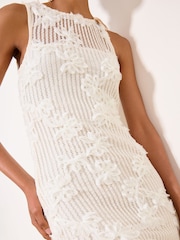 Lipsy White Floral Applique Midi Dress - Image 4 of 5