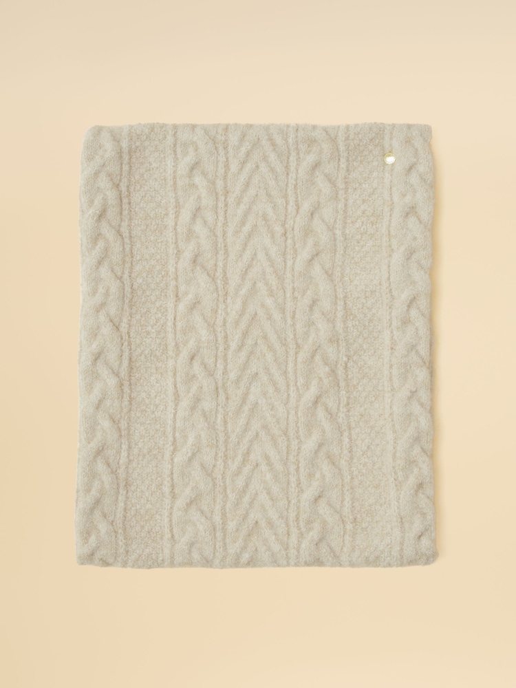 Joules Cable Oatmeal Cosy Lined Snood - Image 1 of 7