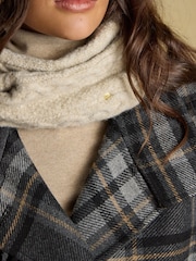 Joules Cable Oatmeal Cosy Lined Snood - Image 3 of 7