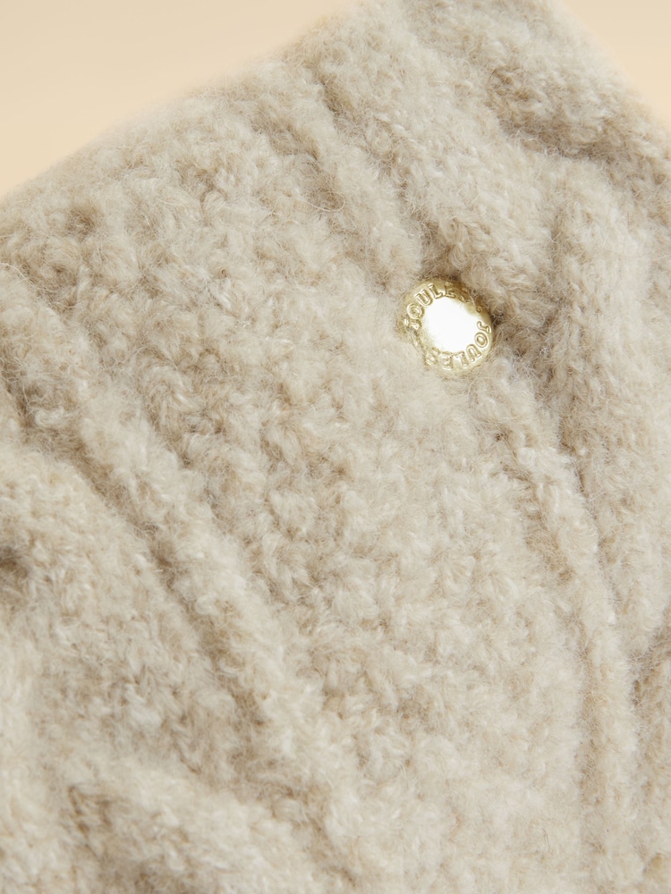 Joules Cable Oatmeal Cosy Lined Snood - Image 7 of 7