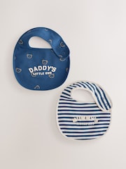 Blue Mummy and Daddy Baby Bibs 2 Pack - Image 1 of 6