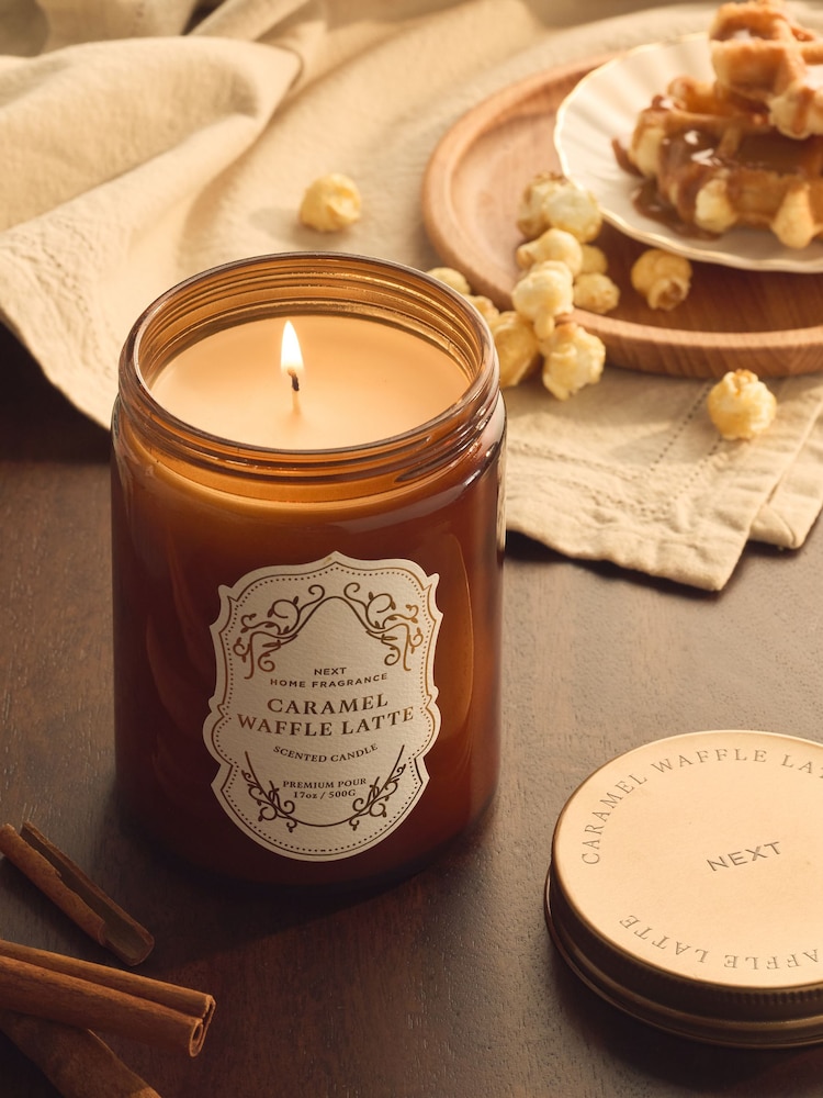 Caramel Waffle Latte Brown Jar Gourmand Candle - Image 1 of 3 Caramel Waffle Latte Brown Jar Gourmand Candle - Image 1 of 3