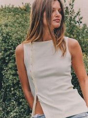 The Set 3 Pack Side Button Through Vests Grey Marl/Light Pink/Pastel Yellow - Image 4 of 6