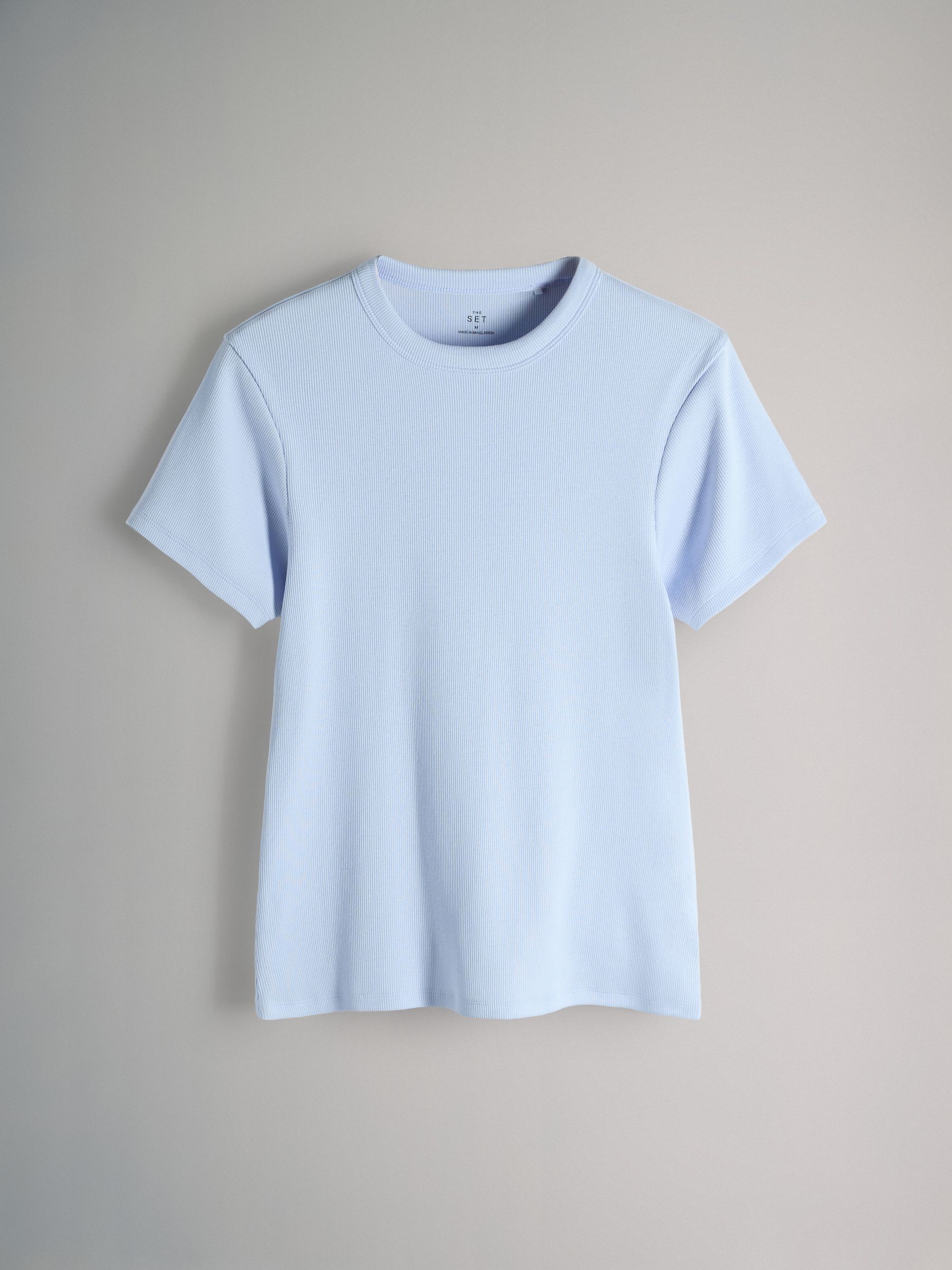 Buy The Set 8 Pack Ribbed Short Sleeve T-Shirts Navy/Blue/Red