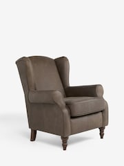 Antique Leather Dark Brown Sherlock Highback Armchair - Image 1 of 6