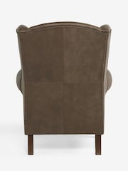 Antique Leather Dark Brown Sherlock Highback Armchair - Image 9 of 10