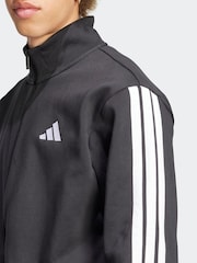 adidas Black Sportswear Basic 3-Stripes Fleece Tracksuit - Image 4 of 7