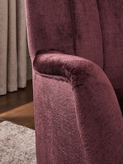 Plush Chenille Burgundy Red Harper High Back Armchair - Image 2 of 9