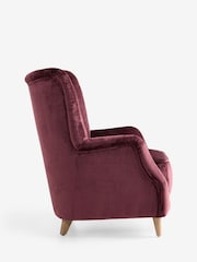 Plush Chenille Burgundy Red Harper High Back Armchair - Image 7 of 9