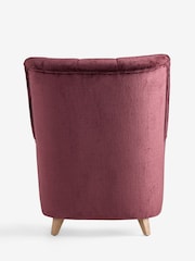 Plush Chenille Burgundy Red Harper High Back Armchair - Image 8 of 9