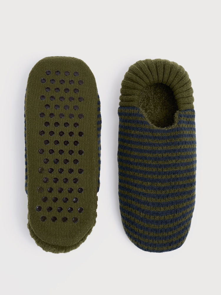 Seasalt Cornwall Green Men's Cabin Slippers - Image 1 of 2 Seasalt Cornwall Green Men's Cabin Slippers - Image 1 of 2