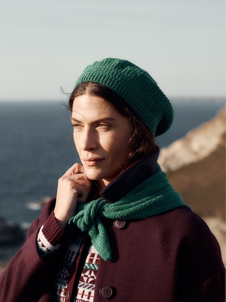 Seasalt Cornwall Green Driftway Beret Hat - Image 1 of 5 Seasalt Cornwall Green Driftway Beret Hat - Image 1 of 5