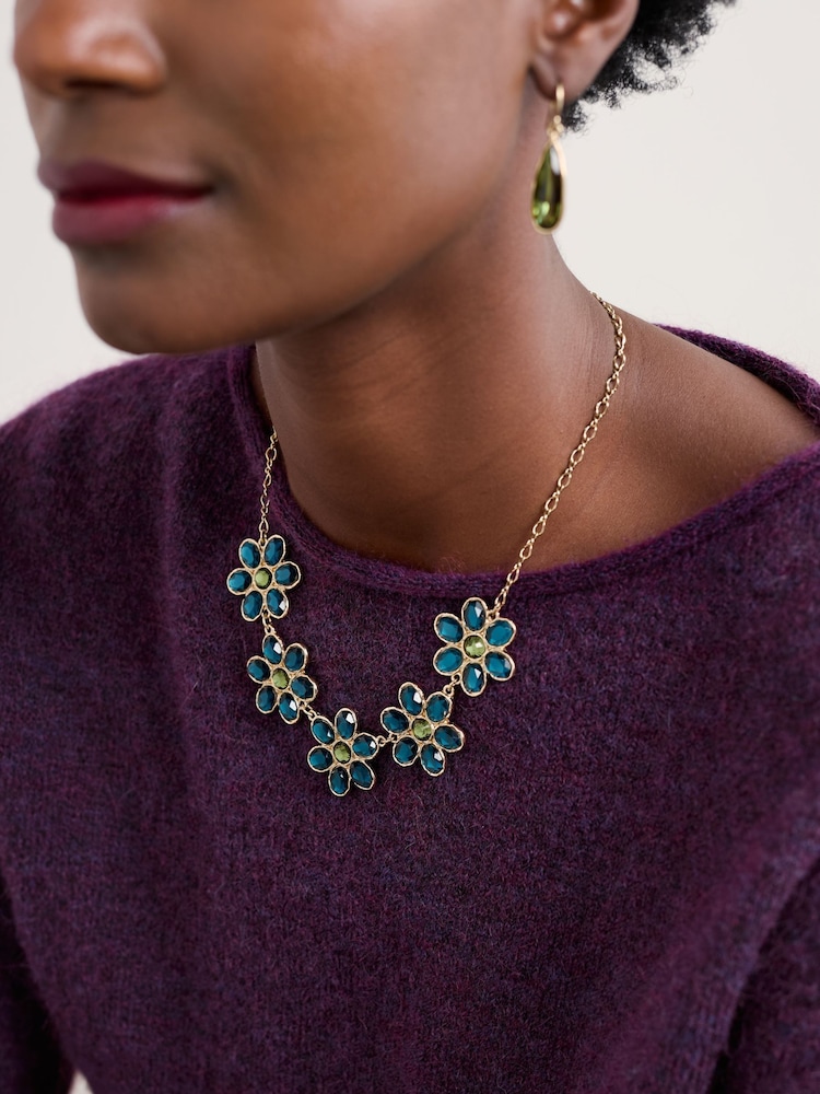 Seasalt Cornwall Green Faceted Blooms Necklace - Image 4 of 4 Seasalt Cornwall Green Faceted Blooms Necklace - Image 4 of 4