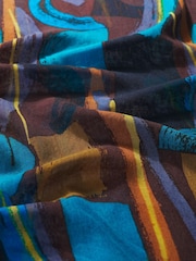 Seasalt Cornwall Brown Pretty Printed Scarf - Image 2 of 5