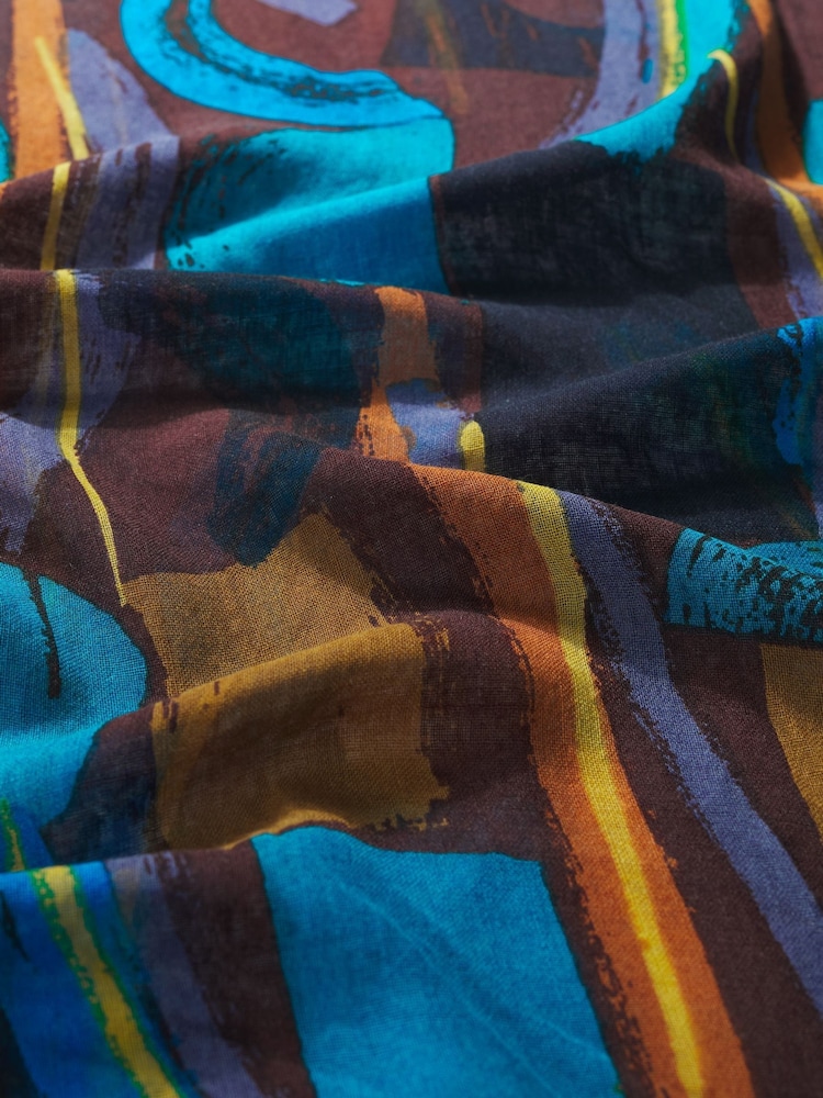 Seasalt Cornwall Brown Pretty Printed Scarf - Image 2 of 5