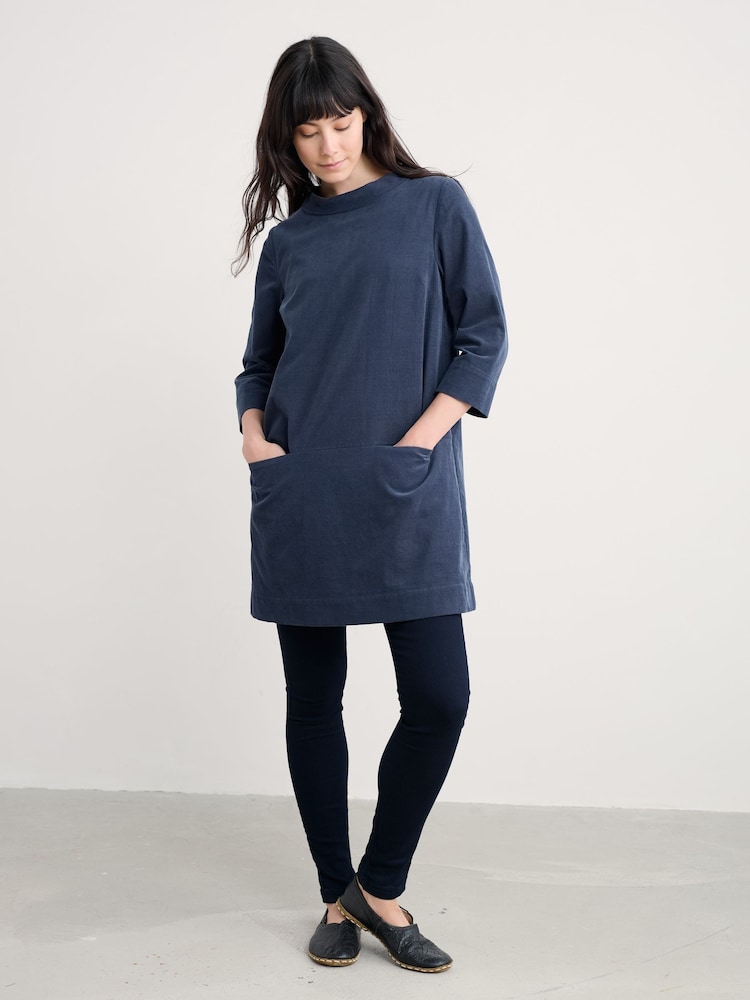 Seasalt Cornwall Blue Sail By The Stars Needlecord Tunic - Image 1 of 5 Seasalt Cornwall Blue Sail By The Stars Needlecord Tunic - Image 1 of 5
