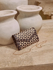 Lipsy Raffia Mono Envelope Clutch Bag - Image 2 of 7