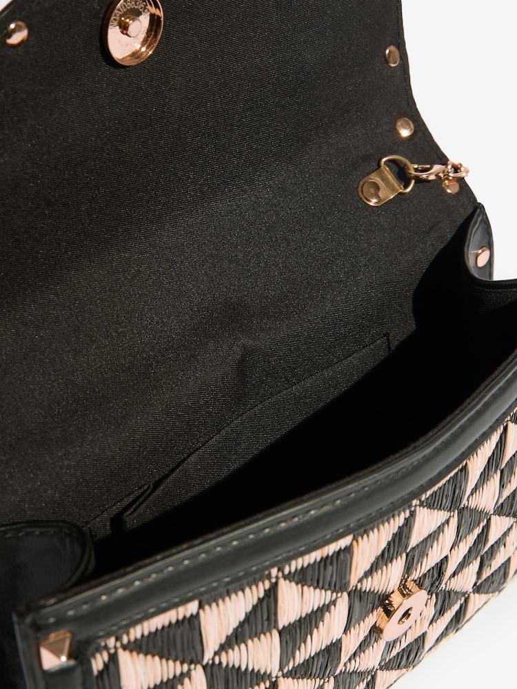 Lipsy Raffia Mono Envelope Clutch Bag - Image 7 of 7